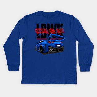 LIBERTY WALK NISSAN GTR-R35(BLUE) Kids Long Sleeve T-Shirt